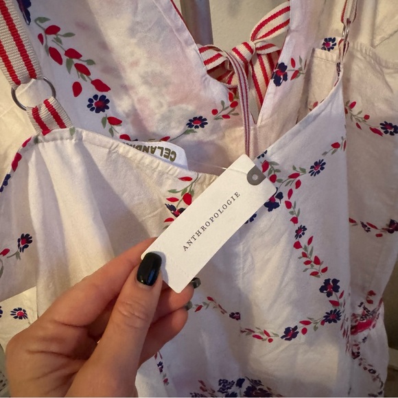 NWT Anthropologie Celandine Plunge-Neck Drop-Waist Cotton Midi Dress Sz XL - Picture 12 of 12